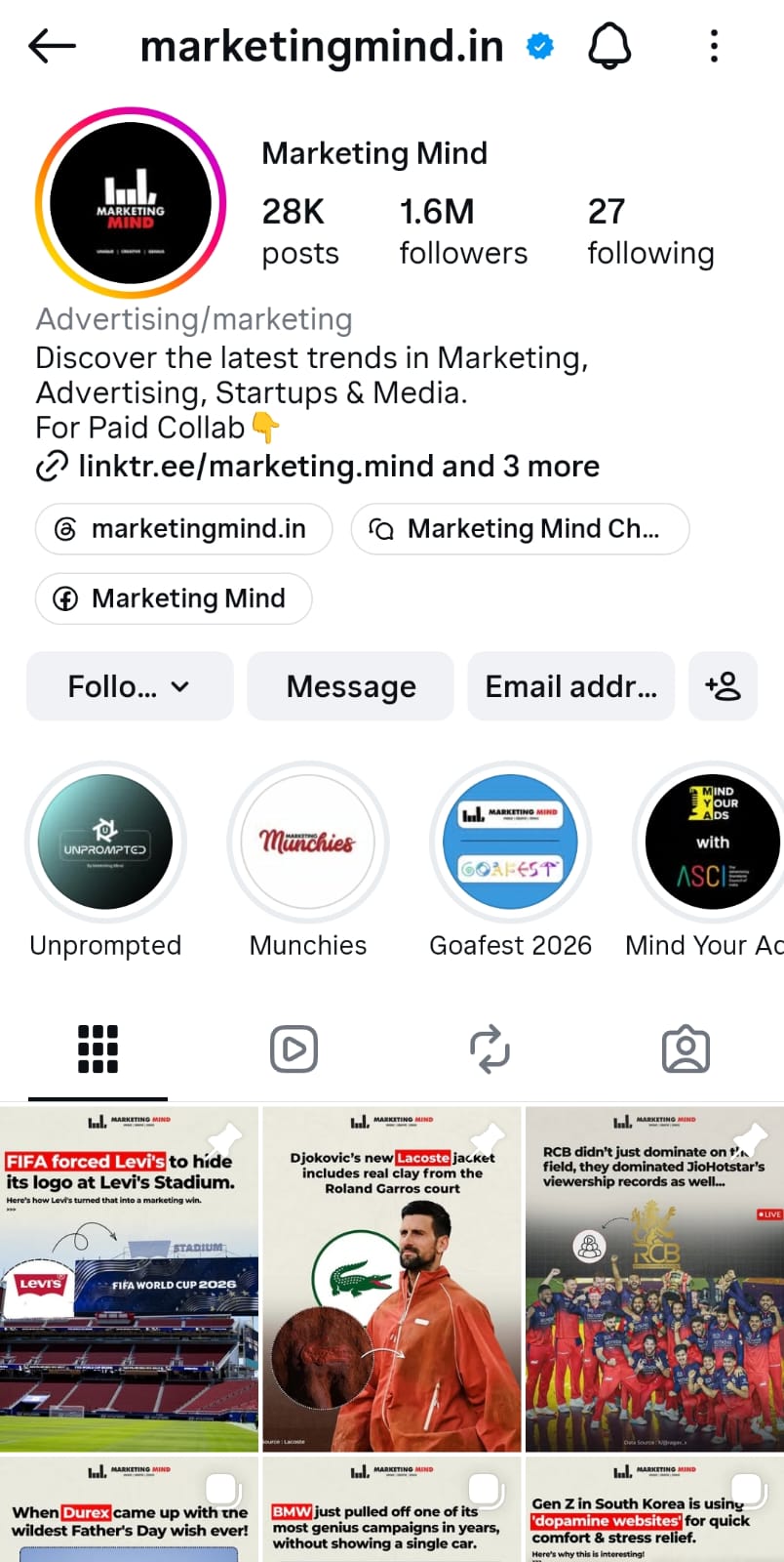 Marketing Mind on Instagram — India's leading marketing publication